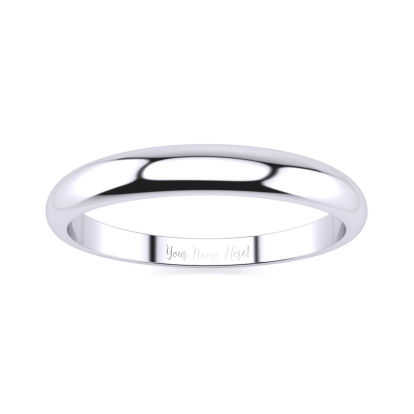 Platinum 3MM Heavy Tapered Ladies and Mens Wedding Band, Size 8